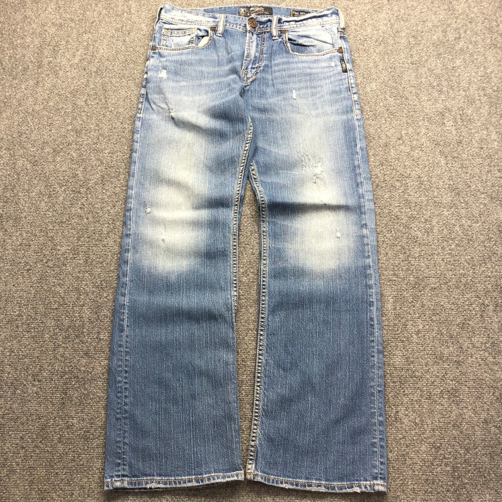 Y2K Silver Jeans Co Zac  Blue Denim Mens 31x29